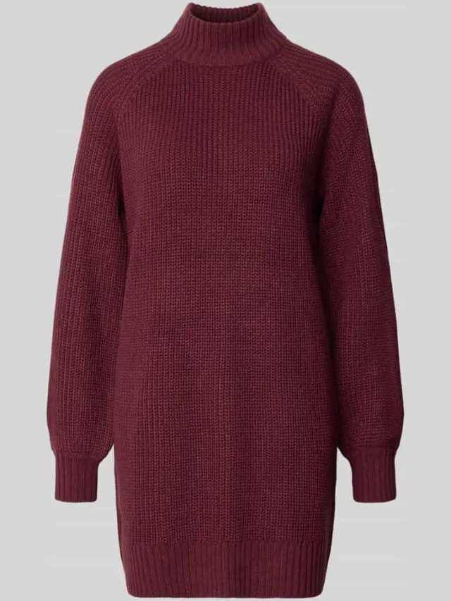 Noisy May Tricotjurk met opstaande kraag model 'TIMMY' aubergine, foto 2