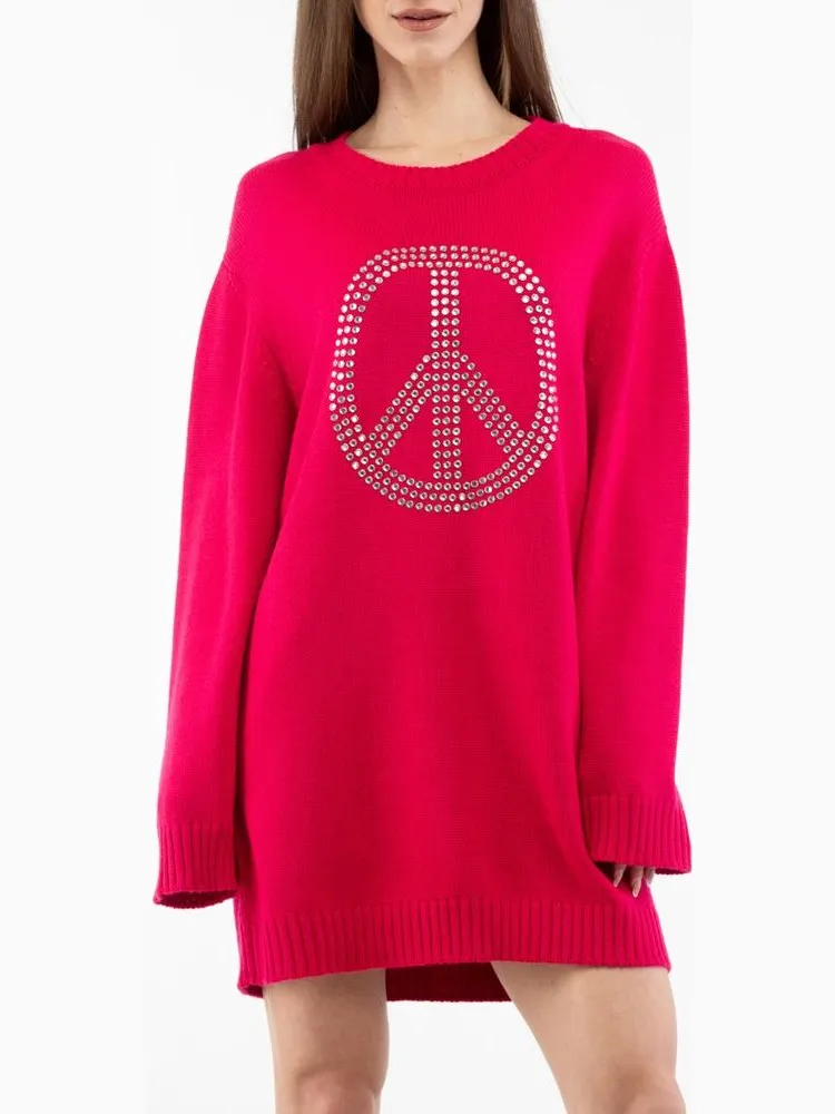 Moschino Fuchsia Wol Casual Jurk, foto 2