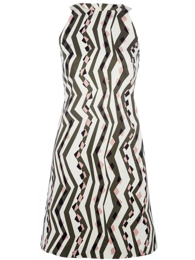 Jurk met A-lijn print van Conquista Fashion olijfgroen, foto 2