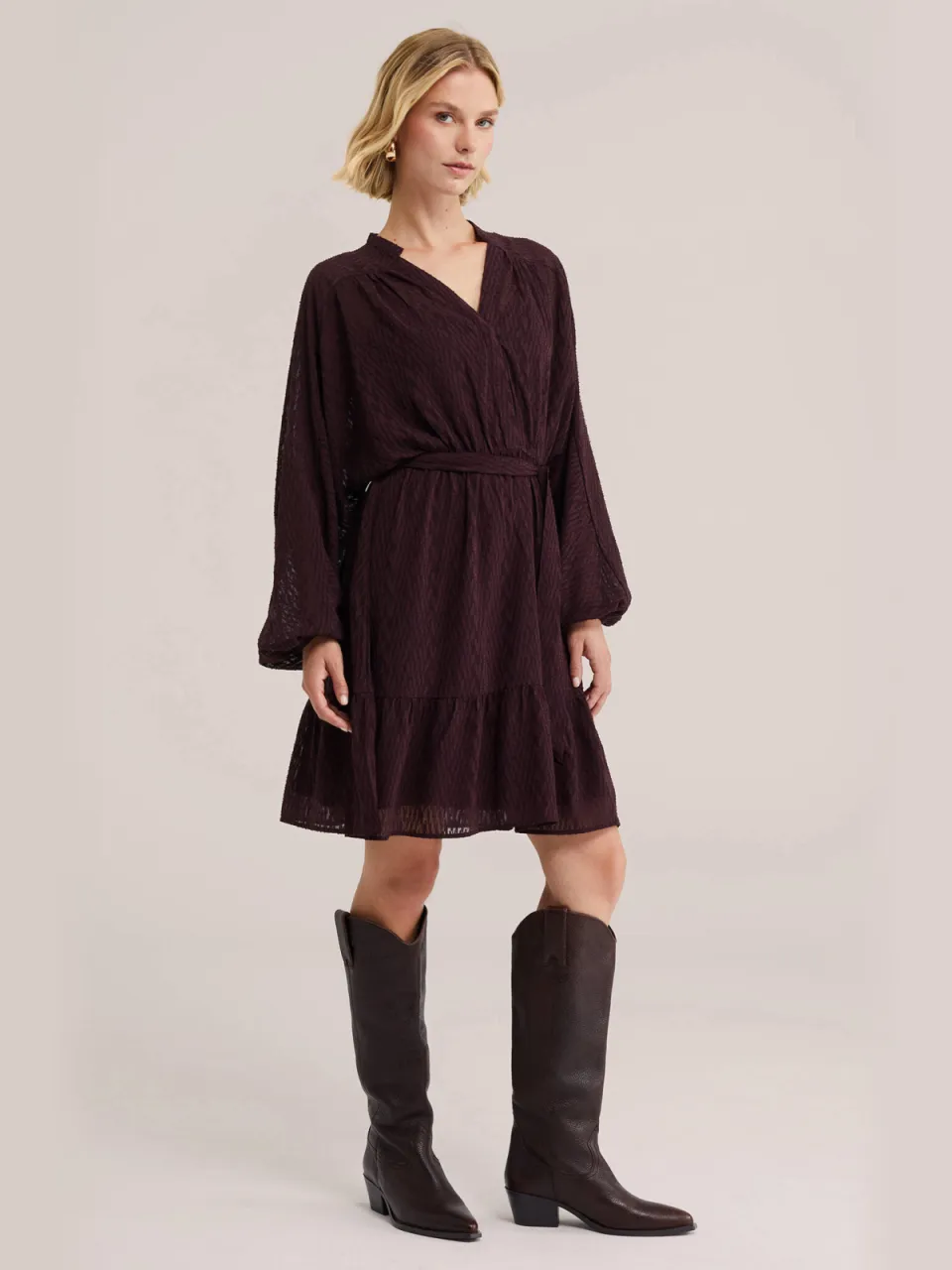WE Fashion korte jurk - aubergine, foto 3