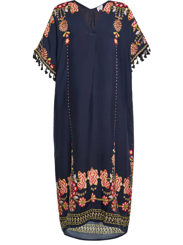 Usha Jurk Dames Navy Veelkleurig, foto 2