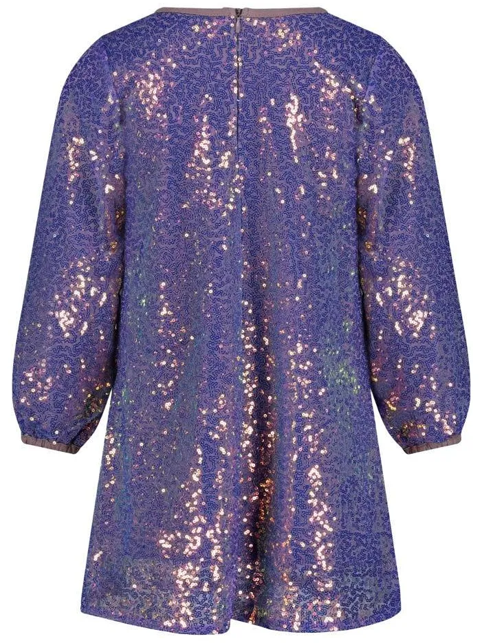 Jubel korte jurk met glitters lila, foto 5