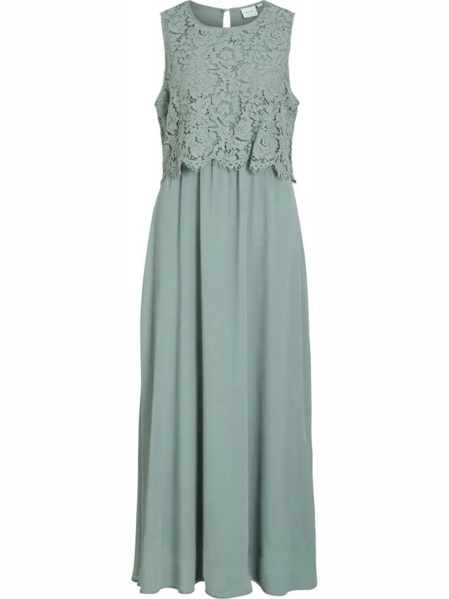 Vila VIMILINA LACE DRESS - NOOS/DC - Dames - Maxi jurken Green Milieu