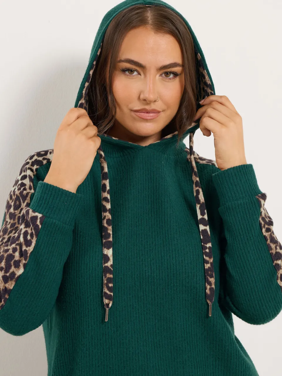 Yours Groene Hoodie Met Luipaardprint-52, foto 4