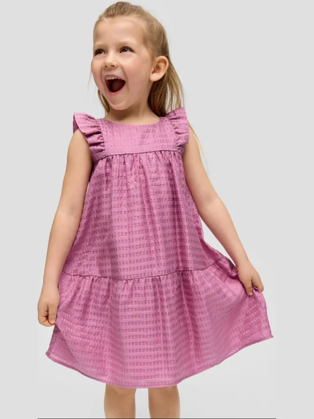 S.Oliver female - Jurk met volantdetails roze