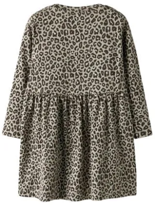 NAME IT MINI midi jurk panterprint lichtgroen lichtgroen/zwart, foto 2