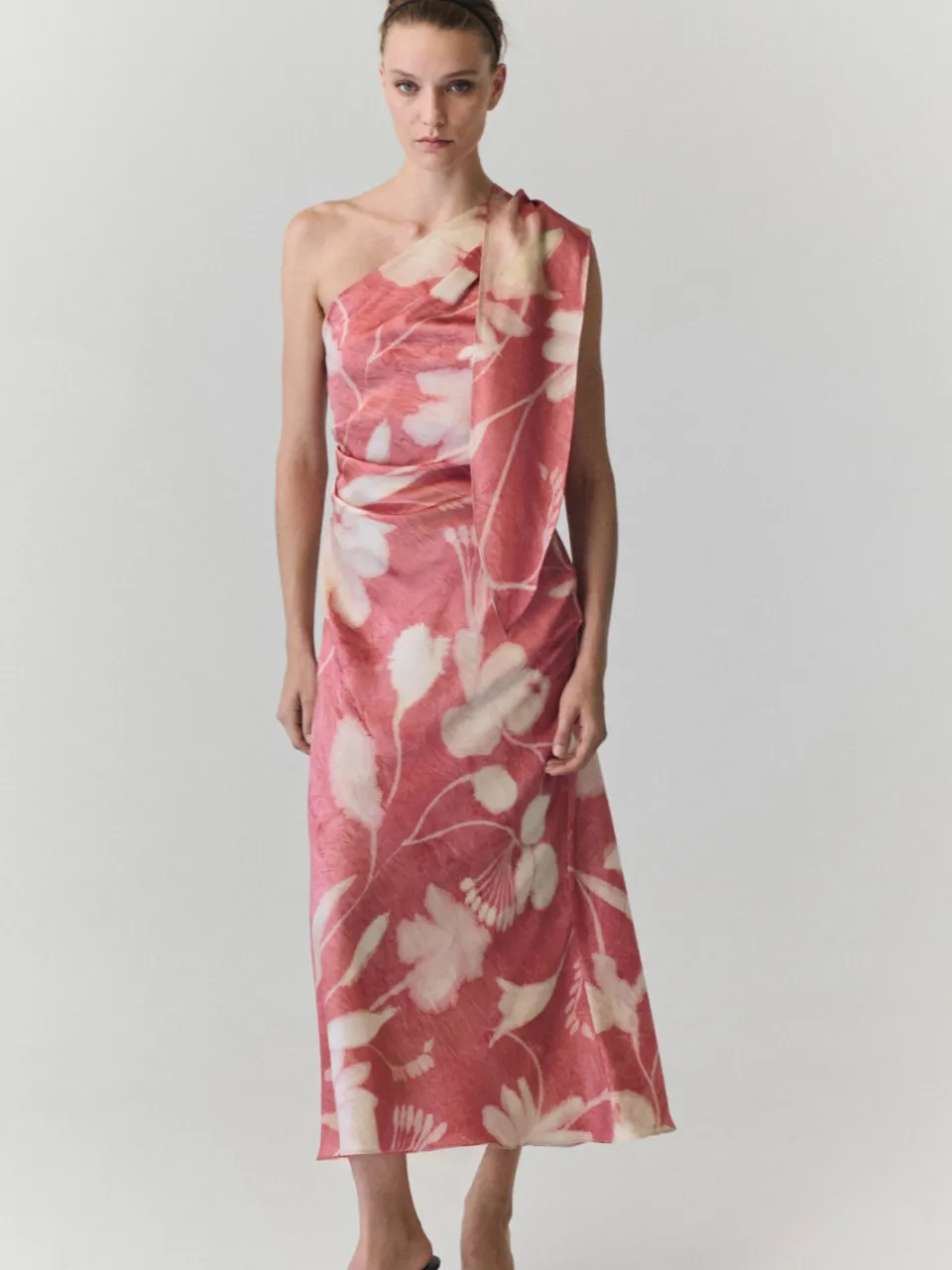 Mango gebloemde midi jurk- roze, foto 3