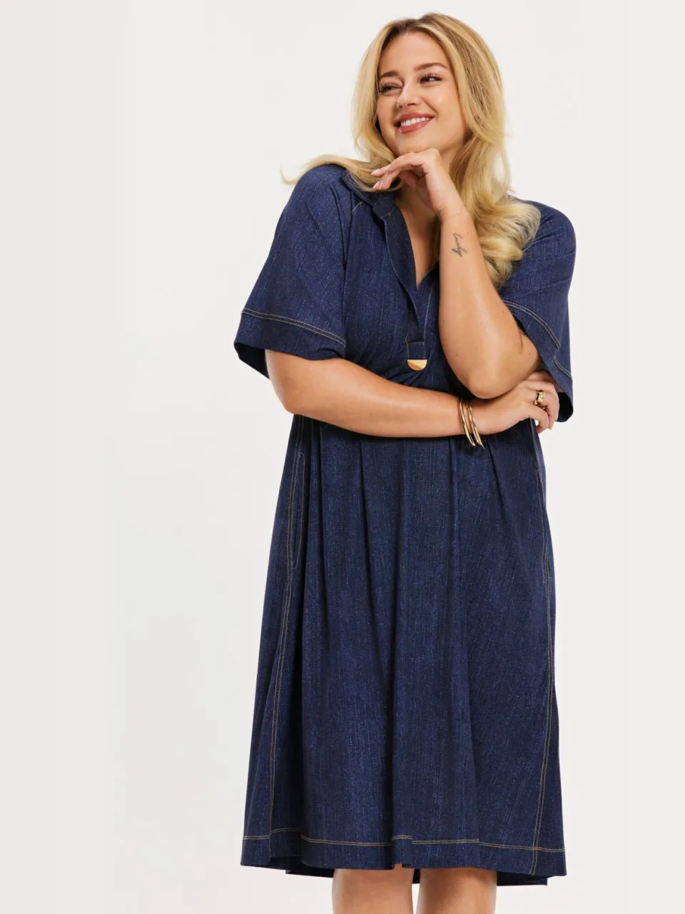 Yoek Polo-jurk DENIM | Blauw, foto 2