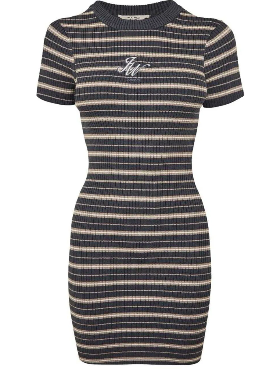 Jack Wills Dames/Dames Gestreepte Bodycon Jurk (Koolstof) donkergrijs, foto 2