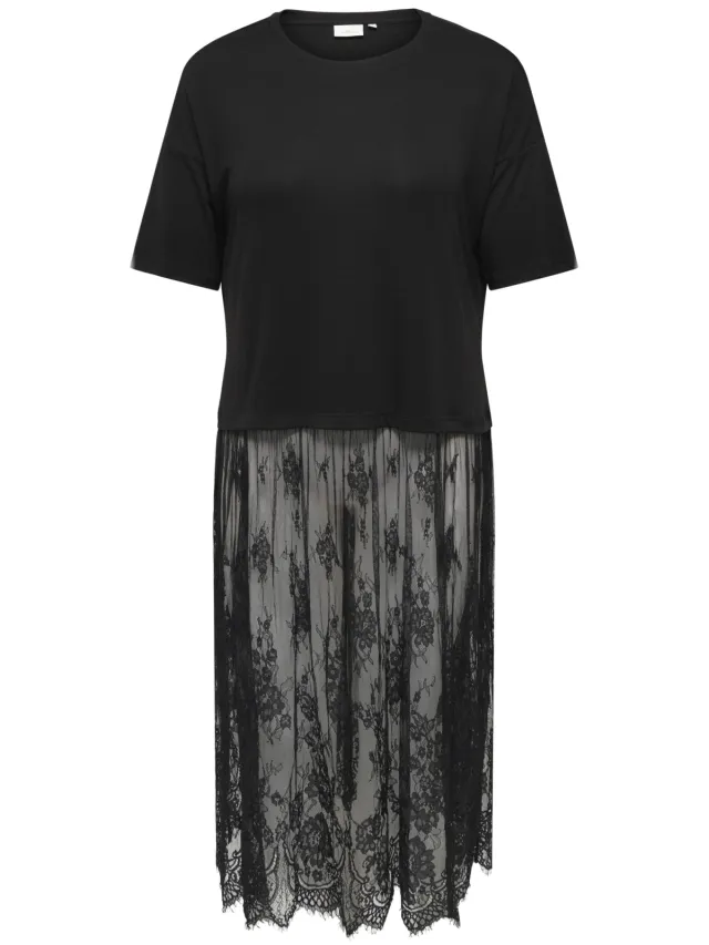 Only Carmakoma midi jurk Plus Size - zwart, foto 2