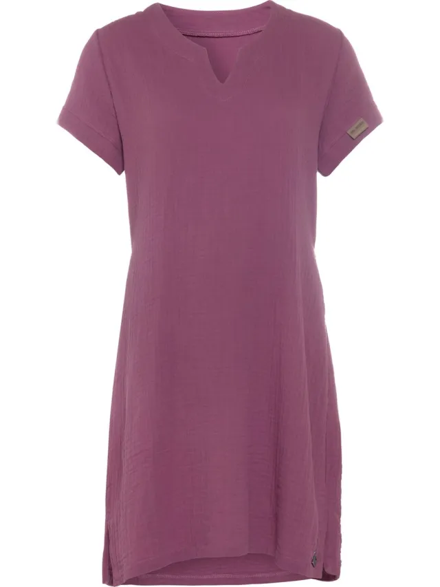 Knit Factory Indy Dames Jurk - Tuniek - Zomerjurk - Strandjurk - Violet - M - 100% Biologisch katoen