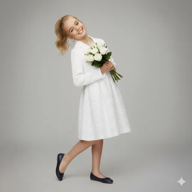La V elegante kant jurk met mouwloze Wit 170