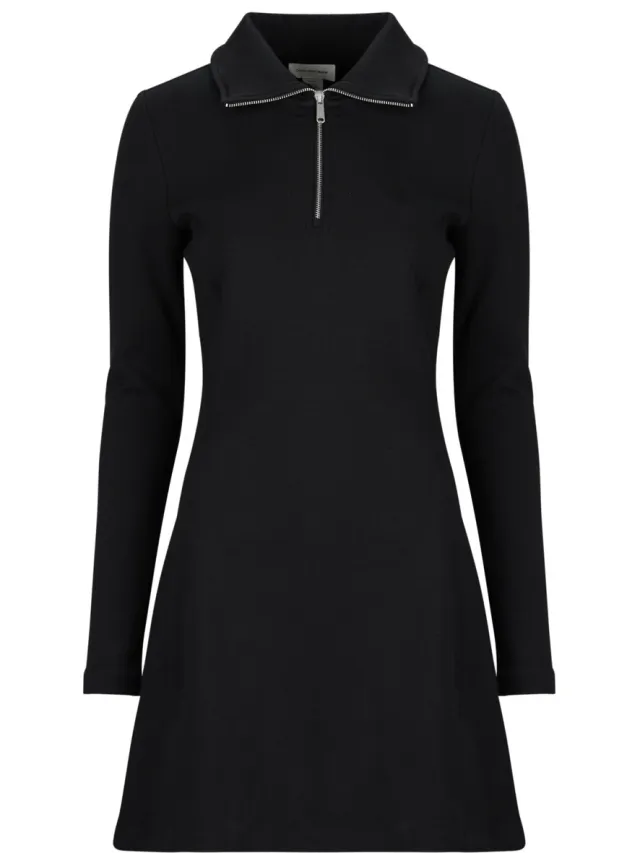 Calvin Klein Korte Jurk Calvin Klein Jeans A- SCUBA FIT FLARE HALF ZIP DR Zwart