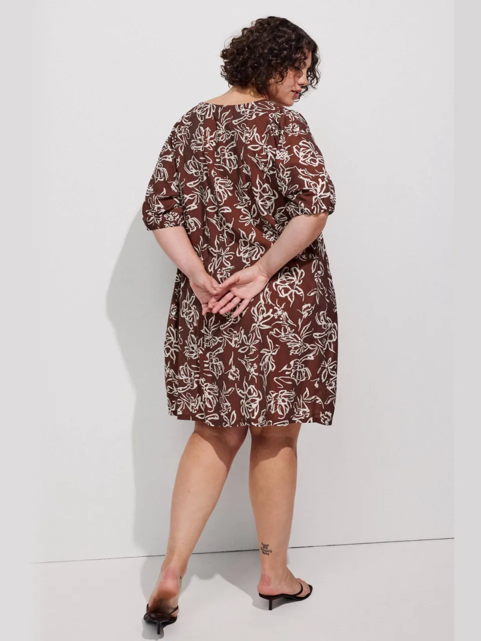 Zizzi A-lijn jurk Plus Size met print - bruin, foto 4