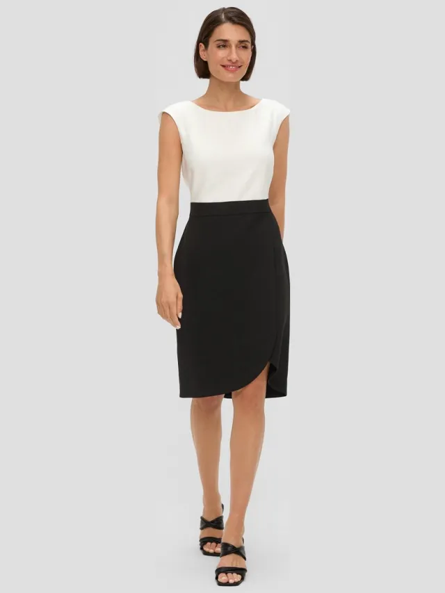S.Oliver female - Mouwloze jurk in viscosemix zwart