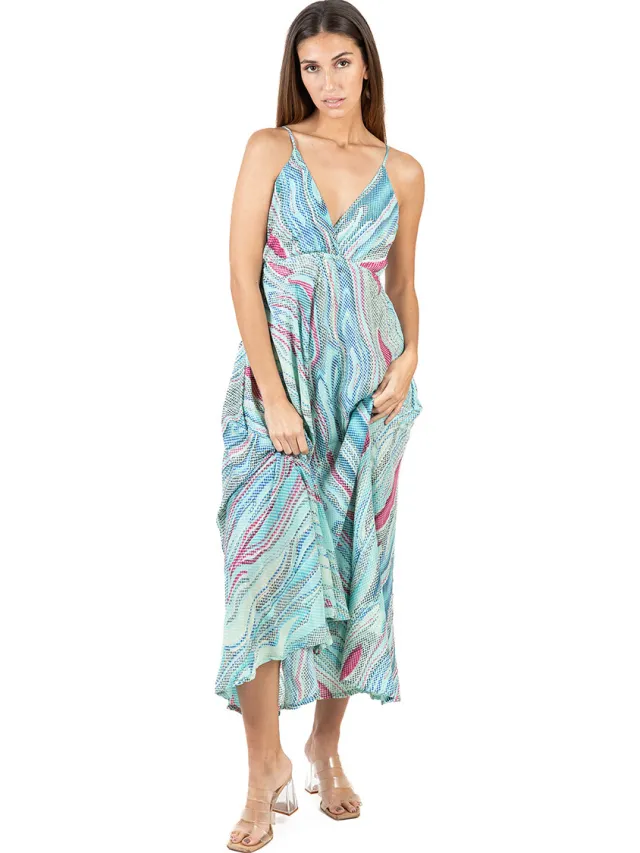 Isla Bonita By Sigris Lange Jurk Isla Bonita By Sigris Lange Midi -Jurk Blauw