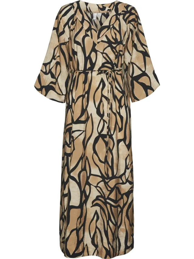 Vero Moda VMMARTHA 3/4 SLEEVE ANKLE DRESS WVN BTQ - Dames - Maxi jurken Black
