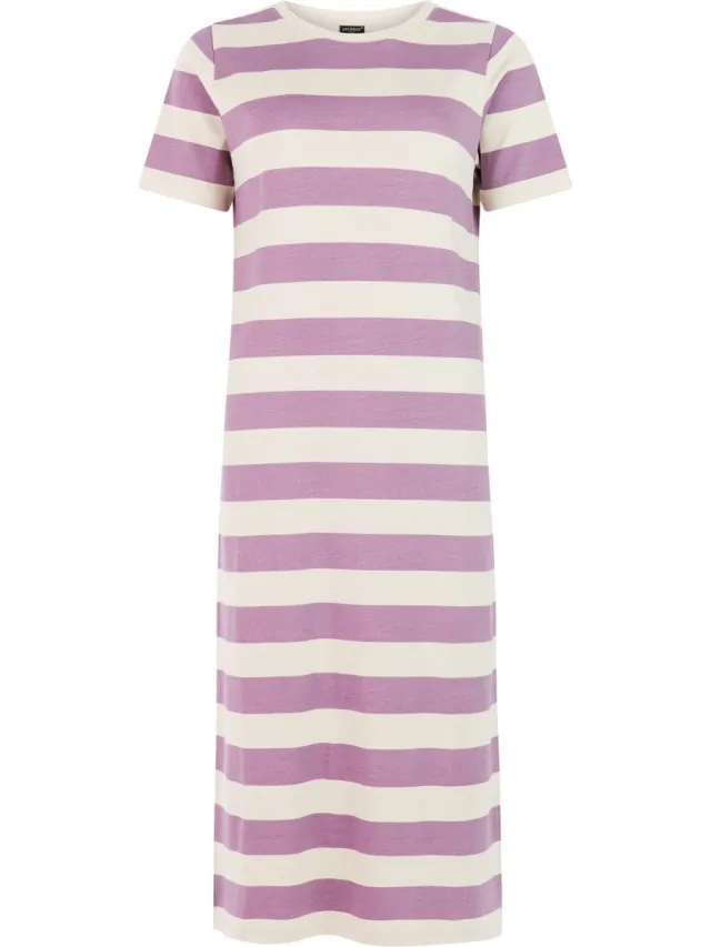 Protest PRTJuju - T-shirtjurk Dames - Korte mouwen - Normale pasvorm - Knielengte - Paars Valerian Lilac