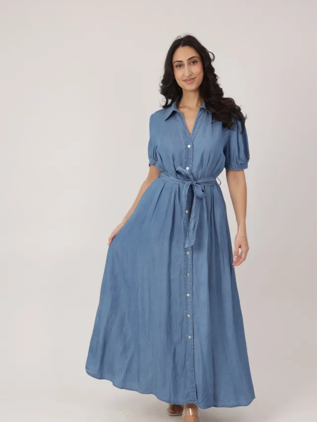 Elara Maxikleid Blau