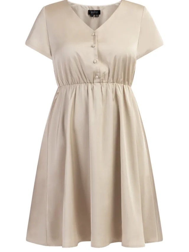 Usha midi-jurk Dames beige, foto 2
