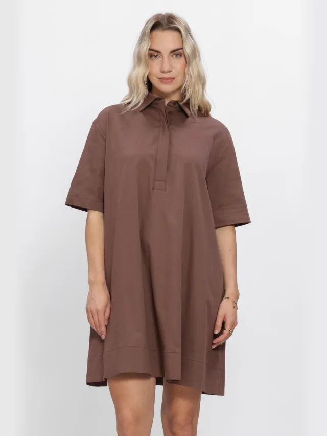 Est'seven Dames Jurken Beyza Dress - Bruin