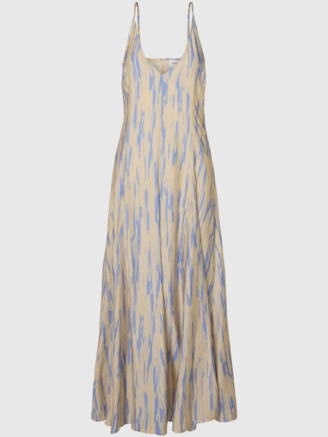 Selected Maxi jurk Viscosemix bandje Birch