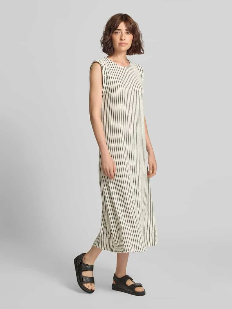 Zabaione midi-jurk met ronde hals model 'Ne44lly' ecru, foto 3