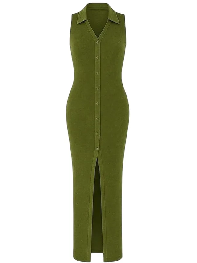I Saw It First Dames/Dames Maxi Dress (Leger Khaki) Donkergroen