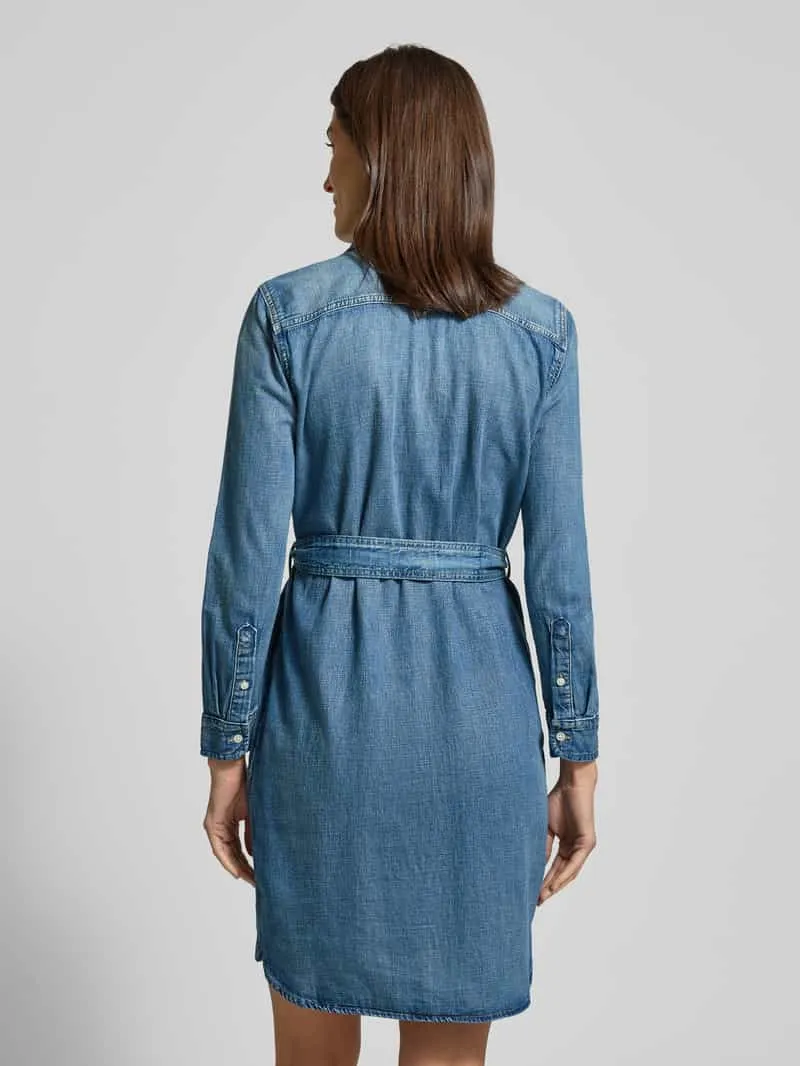 Lauren Ralph Lauren Knie-lange denimjurk met Strikceintuur Model 'JAMEIKA', foto 3