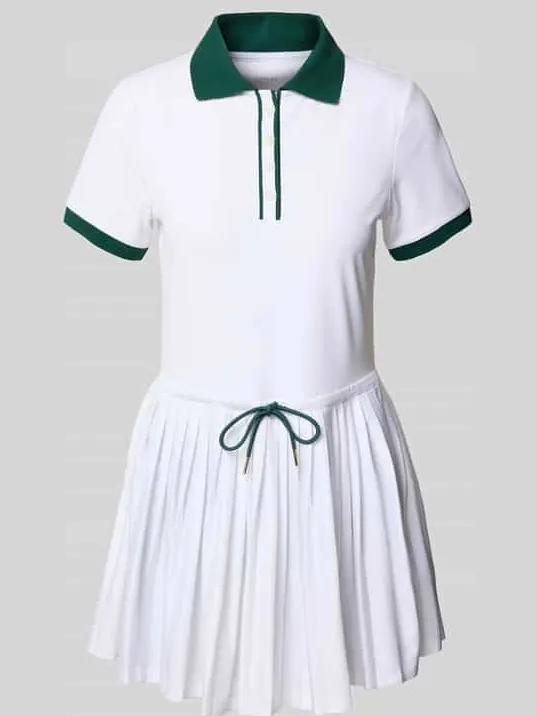 Varley Mini-jurk met polokraag wit, foto 2