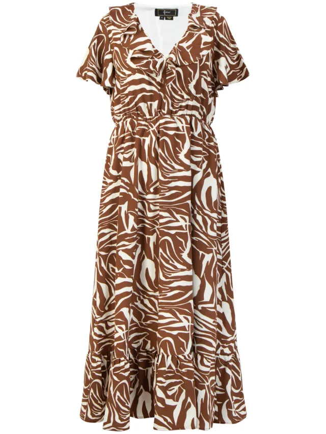 Faina jurk - zebraprint caneva bruin, foto 2