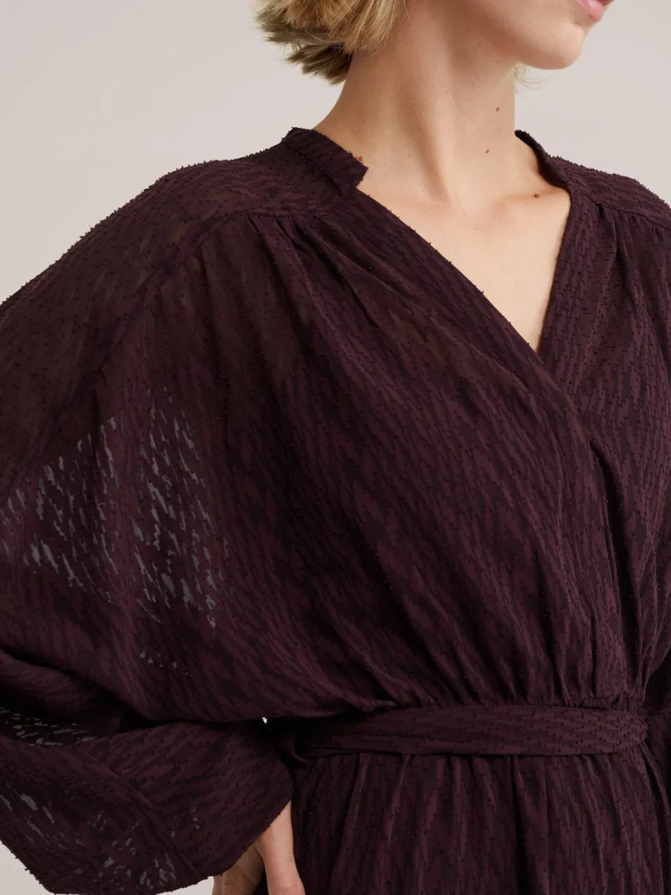 WE Fashion korte jurk - aubergine, foto 4