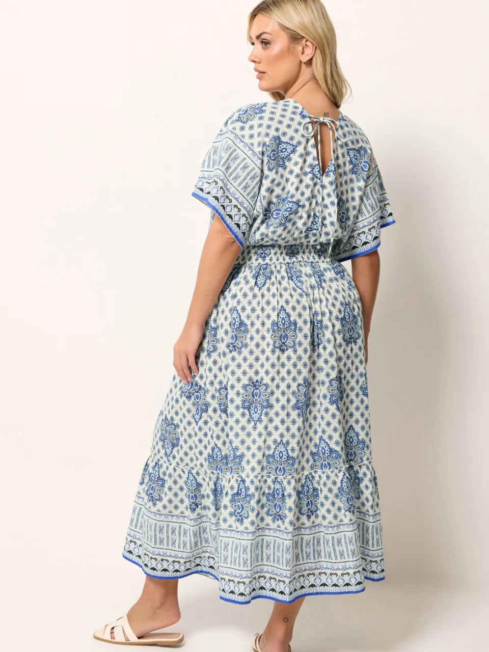 Yours Blauwe Paisleyprint Maxijurk-60, foto 3
