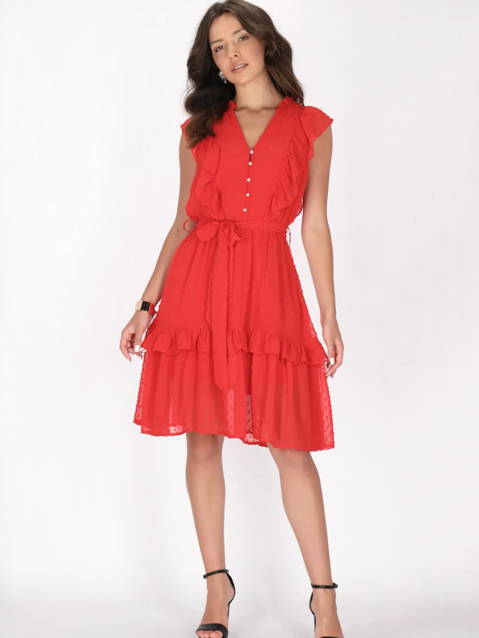 Faina Jurk Dames rood