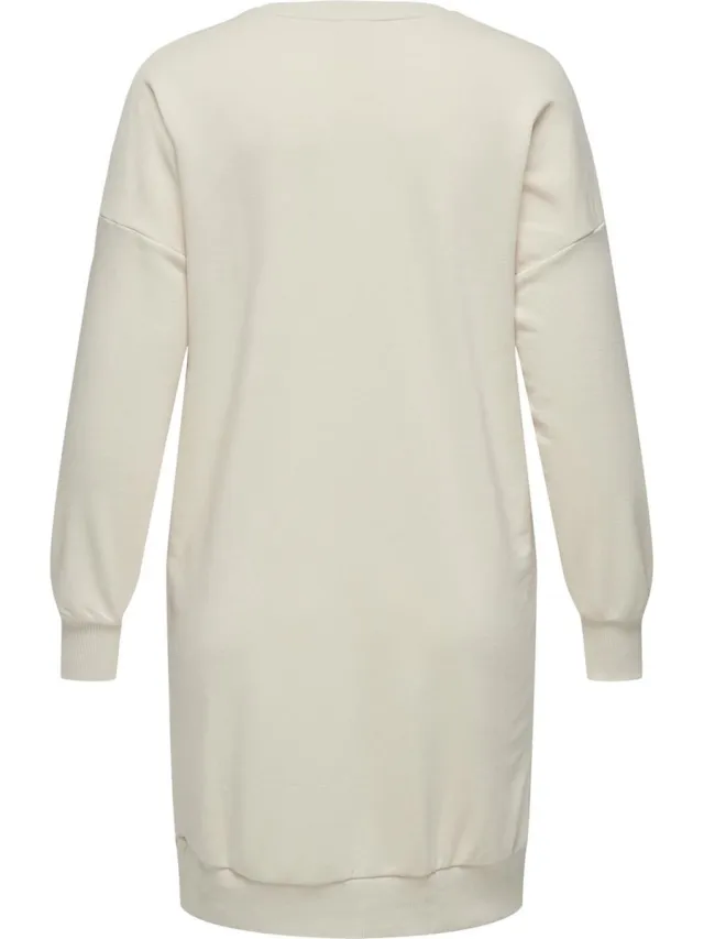 Only Carmakoma CARXMAS LIFE LS O-NECK DRESS SWT JRS - Dames - Mini jurken Birch/Christmas