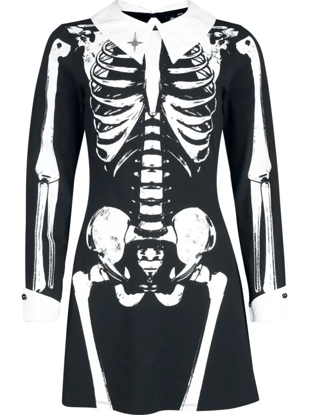 GHOST EMP Signature Collection Dames Mini-jurk - zwart/wit zwart;wit