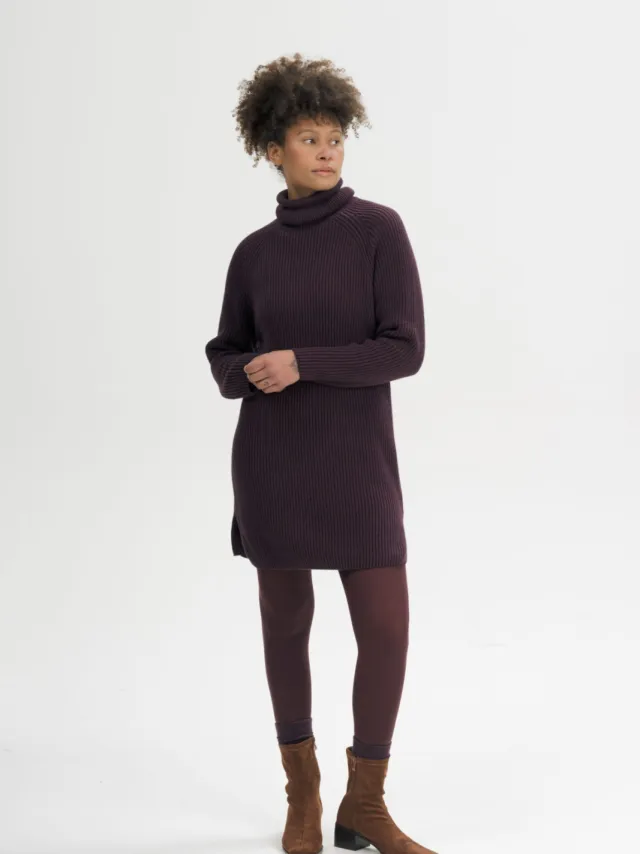 MELA dames vegan Coltrui Jurk Arunika Elderberry Melange Paars