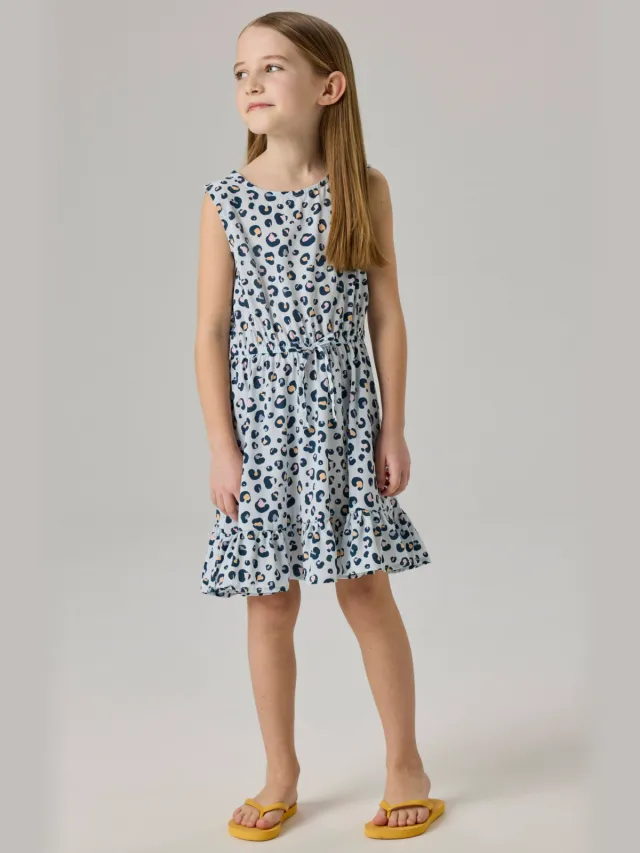 NAME IT jurk met dierenprint lichtblauw Lichtblauw/blauw