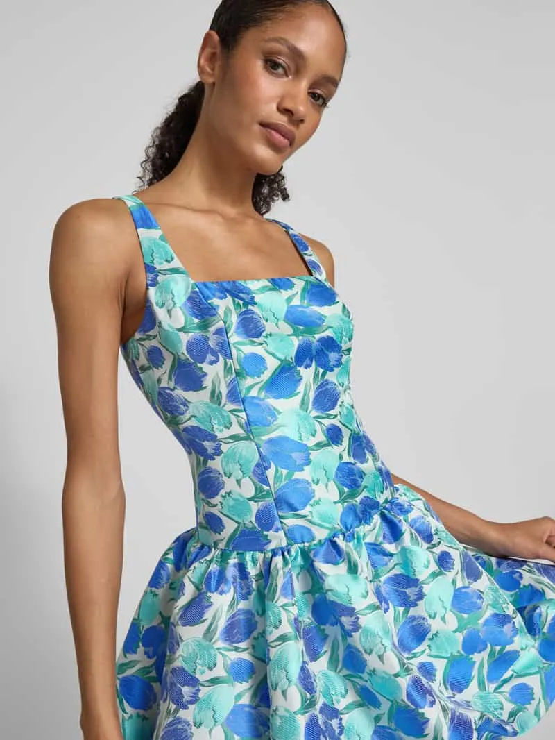Adrianna Papell Cocktailjurk met vierkante hals blauw, foto 5