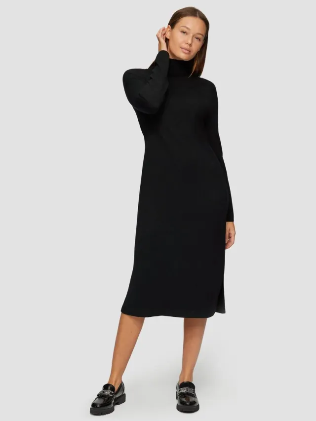 S.Oliver female - Gebreide jurk van viscose zwart