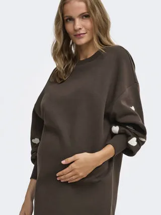 Only Maternity zwangerschapssweatjurk bruin, foto 3