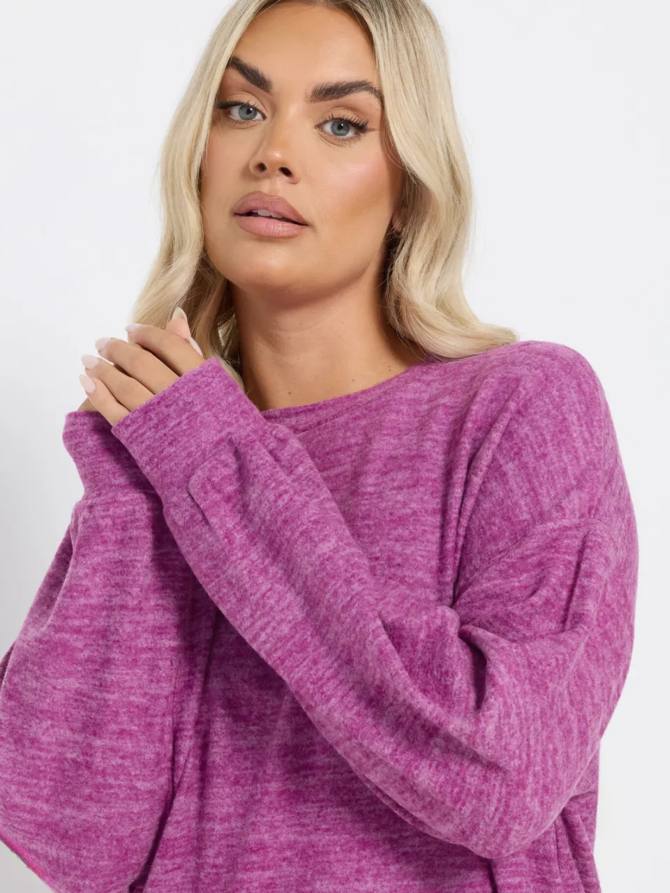 Yours Hot Pink Soft Touch Trui Jurk, foto 5