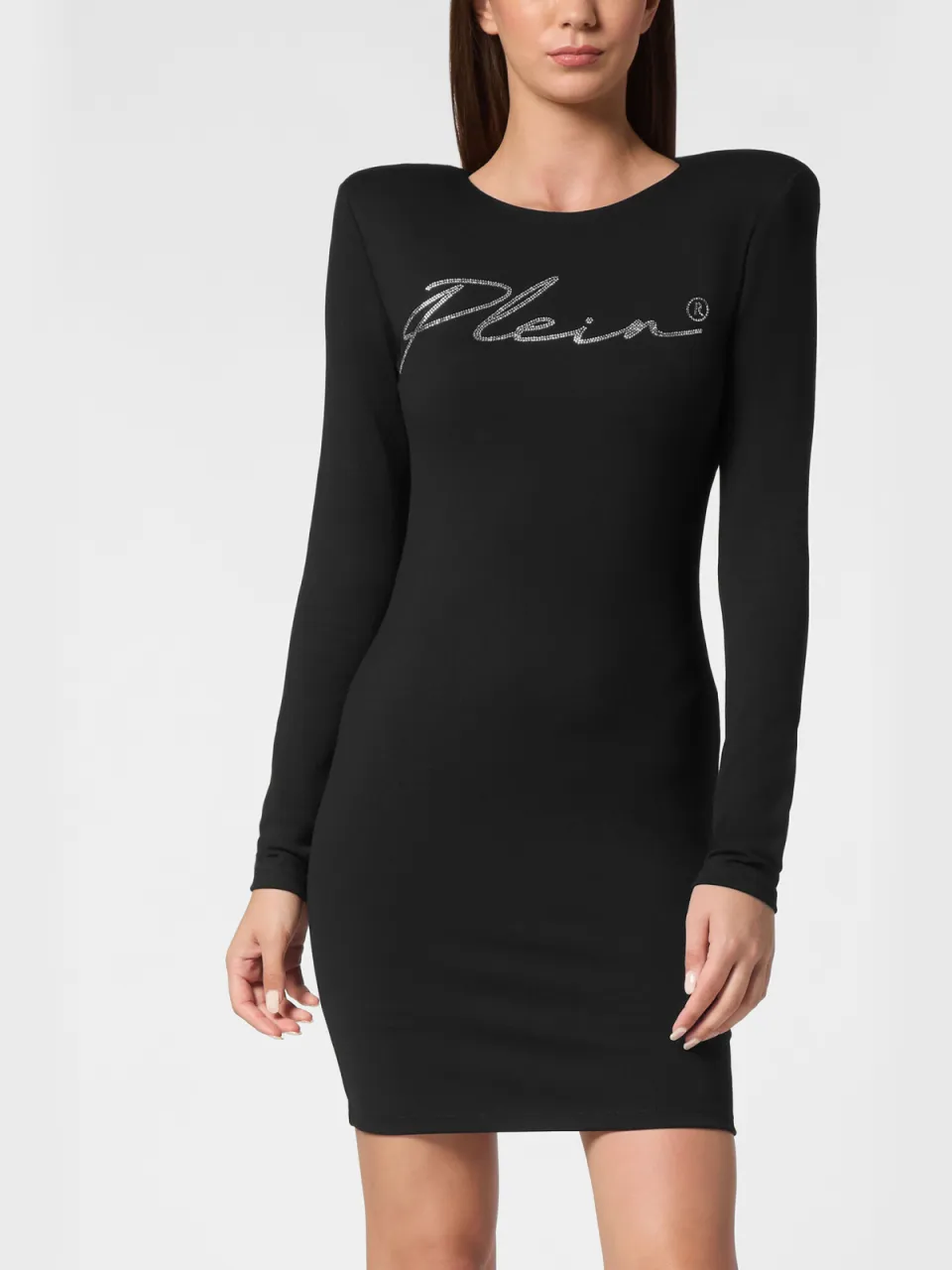 Philipp Plein Korte Jurk Signature Zwart