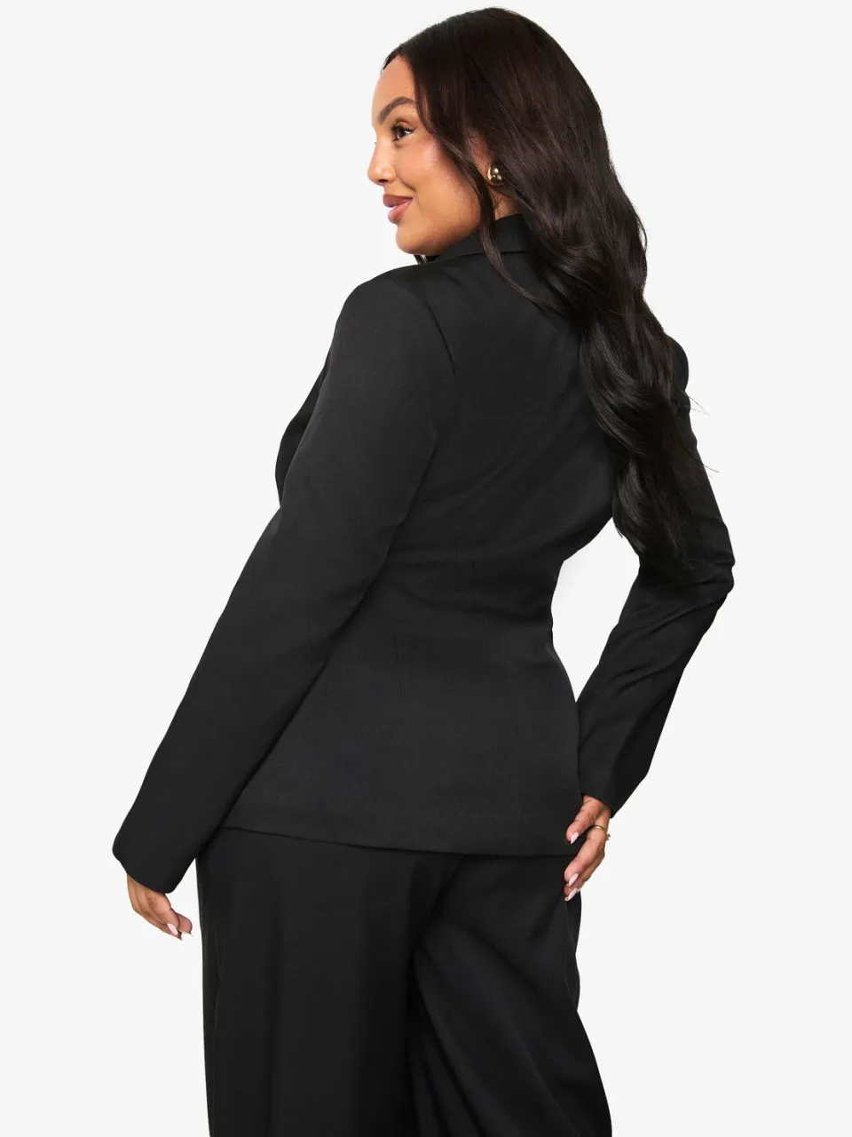 boohoo Dames Plus Tailored Gold Button Blazer, foto 2