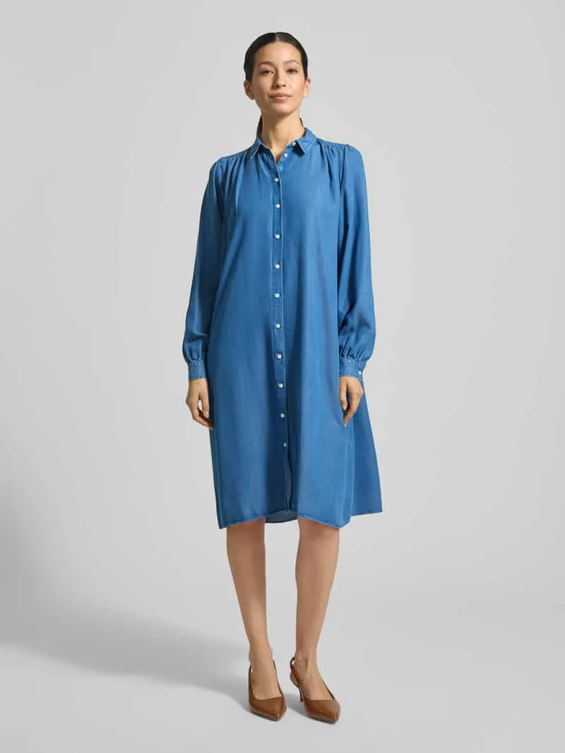 Smith and Soul Knie-lange overhemdjurk in Denimlook Blauw