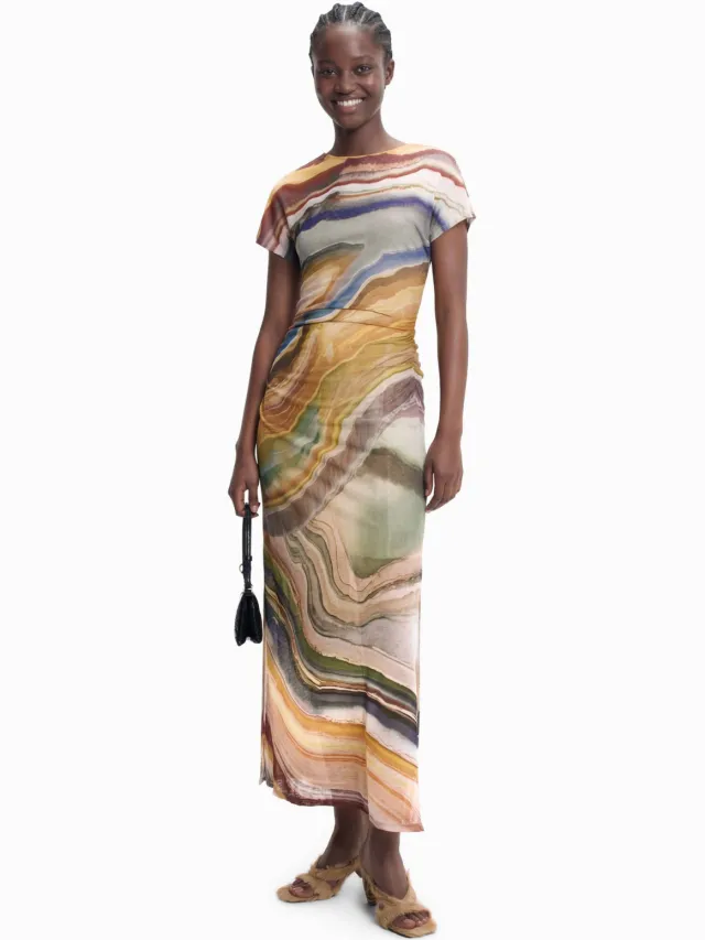 Desigual midi zomerjurk met print - meerkleurig Multi