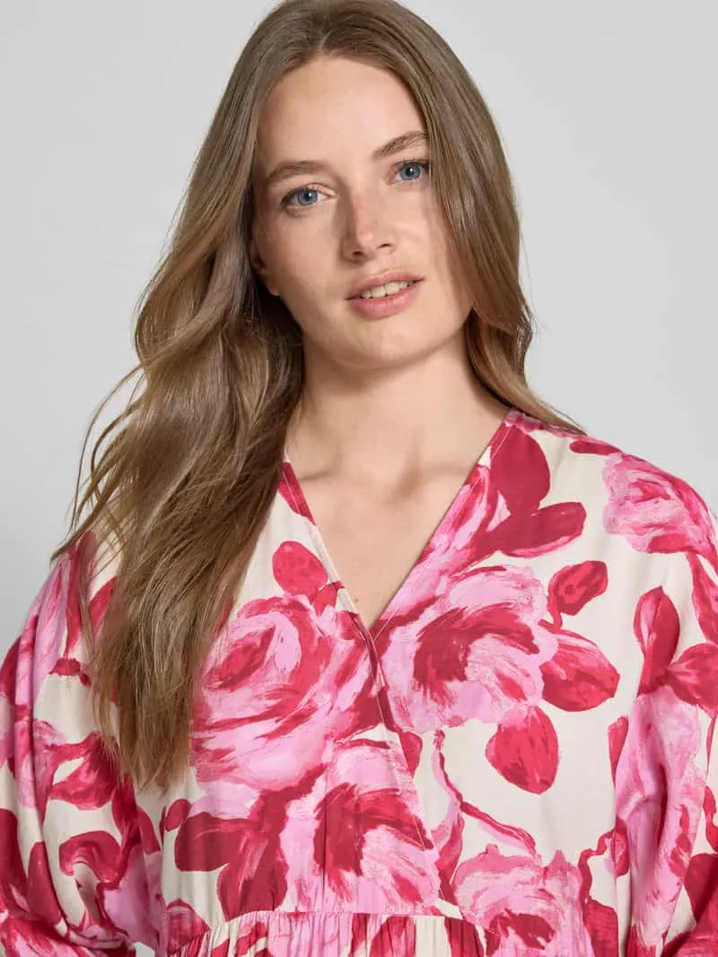 MSCH Copenhagen Maxi-jurk met V-hals, model 'Edrina' felroze, foto 5