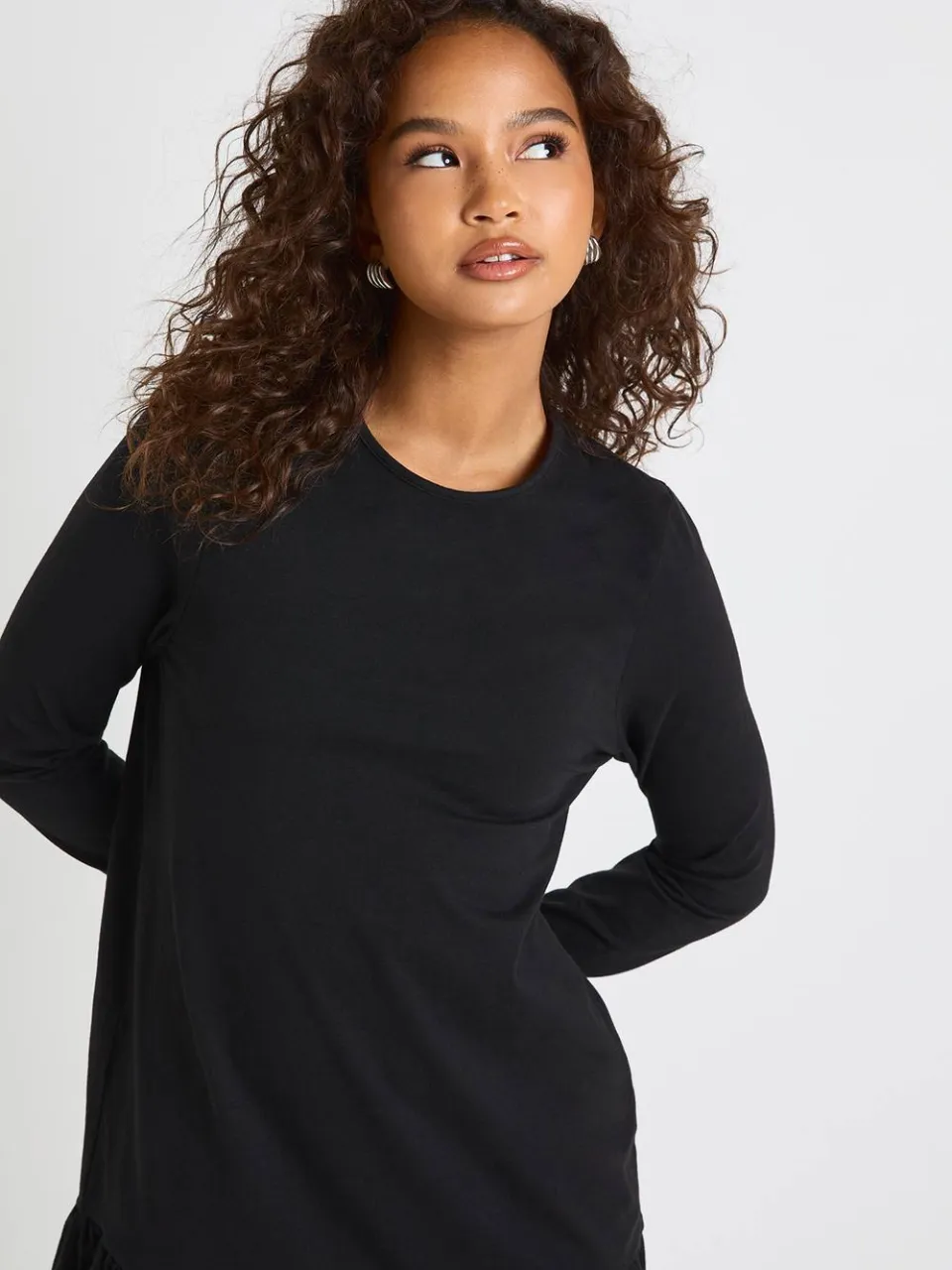 boohoo Dames Lange Mouwen Drop Zoom Smock Jurk zwart, foto 4