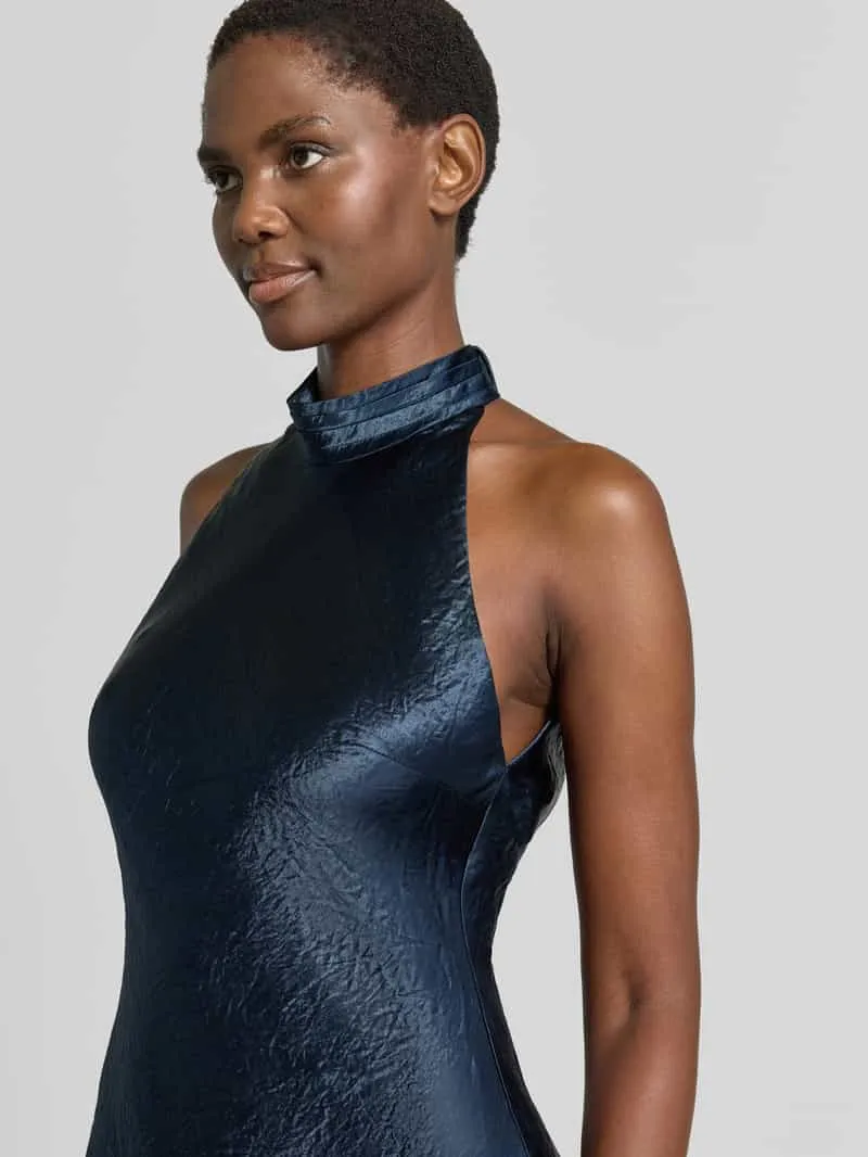 Cph Muse Maxi-jurk met halter model 'SASHA' donkerblauw, foto 3