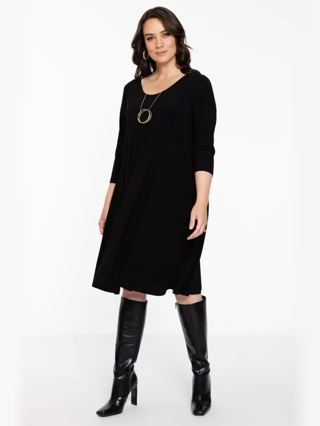 Yoek Jurk Swing kneelength | Zwart